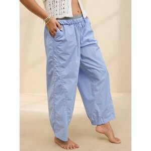 Aerie It’s Poplin Blue Cotton Baggy Beach Pant